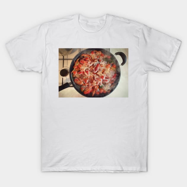 Cooking crayfish at home T-Shirt by psychoshadow